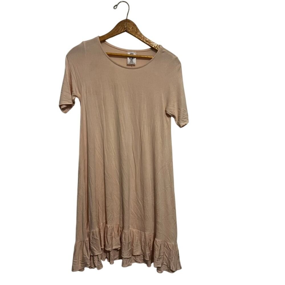 Agnes & Dora | Blush Pink Ruffled Hem Swing Dress - XS